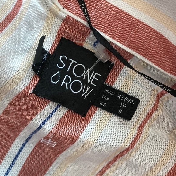 NWT Stone Row Stripped Linen Blazer Size XS - Picture 15 of 15